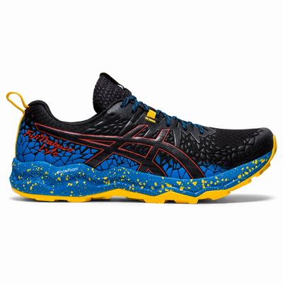 Asics Fujitrabuco Lyte - Miesten Polkujuoksukengät - Mustat/Sininen